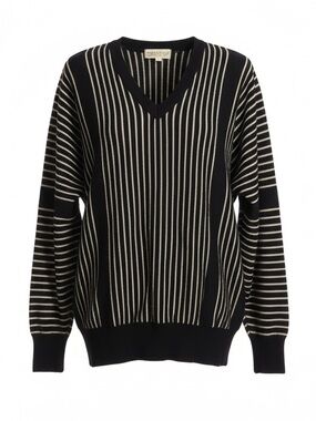 Vintage Joyce Striped Batwing Vneck Sweater